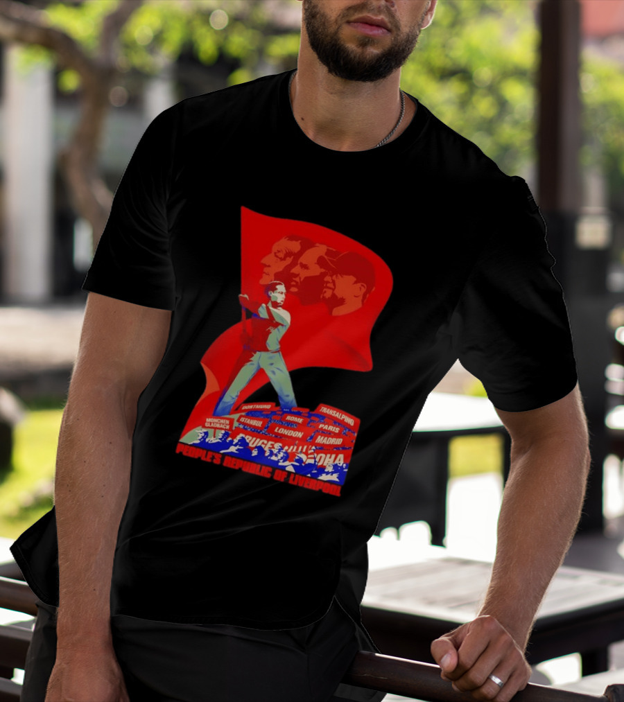 People's Republic Of Liverpool Transalpino Anfield Heroes Reds Cities Flag T-Shirt