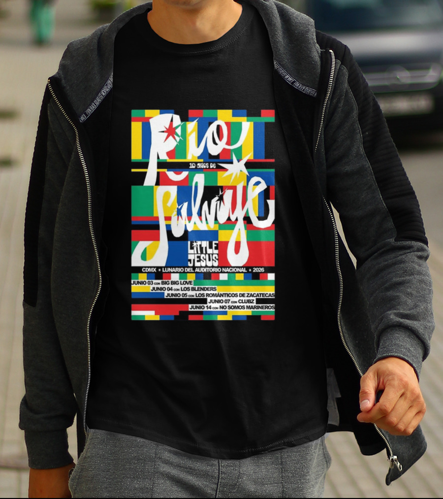 Río Salvaje 10 Años De Little Jesus CDMX Lunario Del Auditorio Nacional 2026 T-Shirt