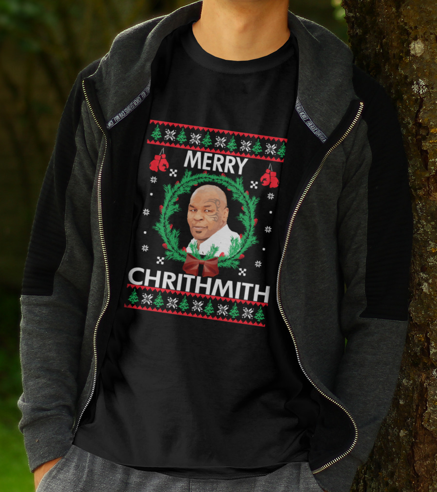 Merry Chrithmith Boxing Gloves Wreath Holiday T-Shirt