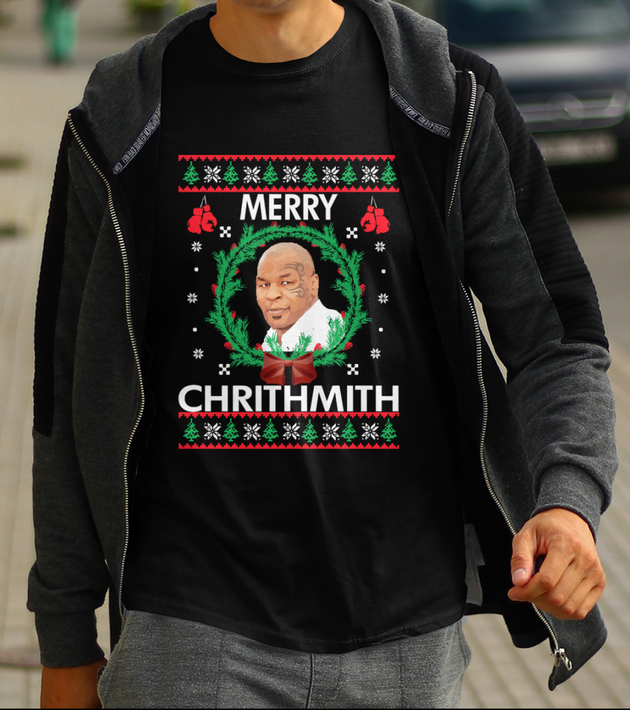 Merry Chrithmith Boxing Gloves Wreath Holiday T-Shirt