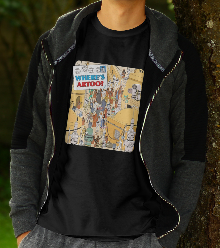 Where's Artoo Star Wars R2 D2 Tatooine Scene T-Shirt