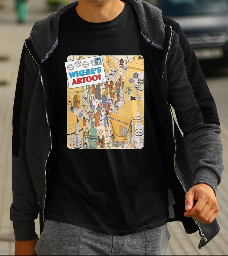 Where's Artoo Star Wars R2 D2 Tatooine Scene T-Shirt
