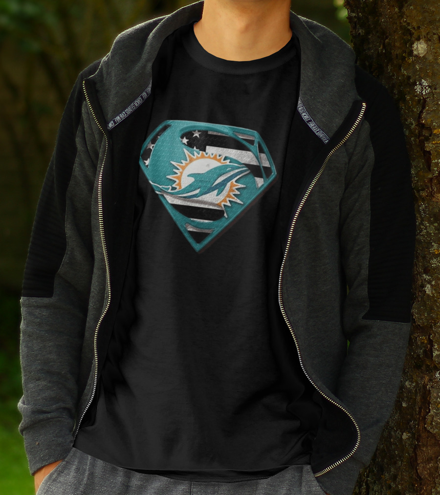 Miami Dolphins Superman Shield NFL Fan T-Shirt