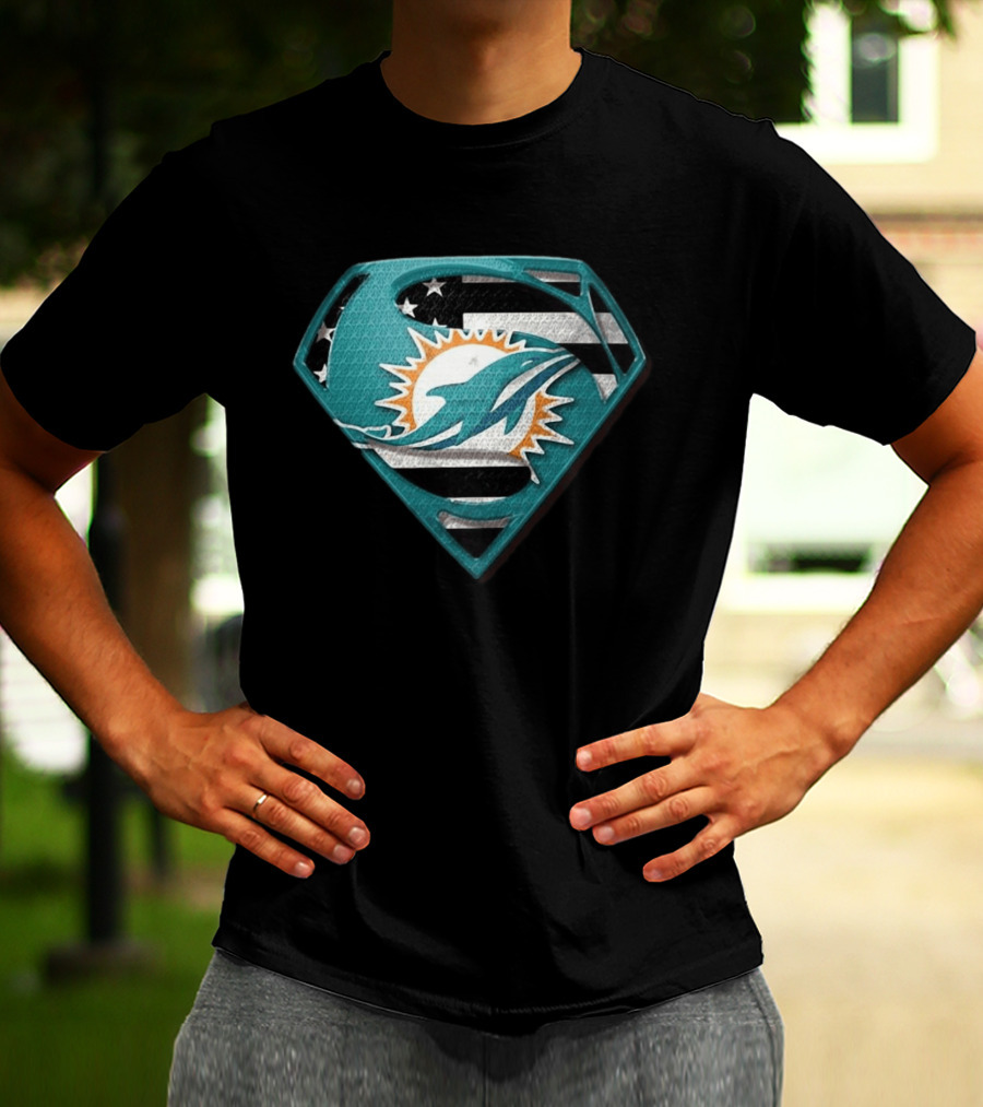 Miami Dolphins Superman Shield NFL Fan T-Shirt