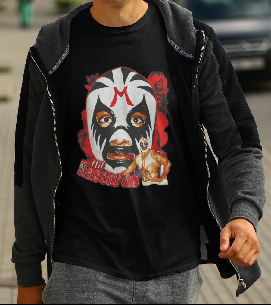 Mil Mascaras Lucha Libre Mask Iconic Mexican Wrestling Legend T-Shirt