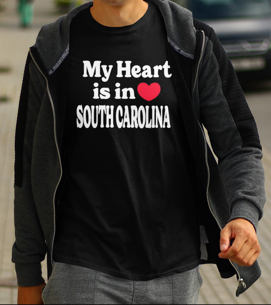 My Heart Is In South Carolina State Pride Heart T-Shirt