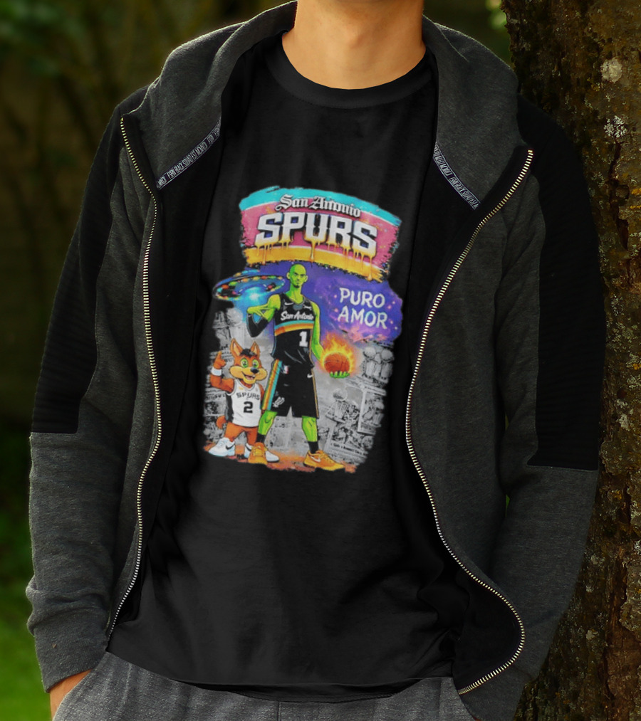 San Antonio Spurs Alien Basketball Puro Amor Fiesta Vibes T-Shirt