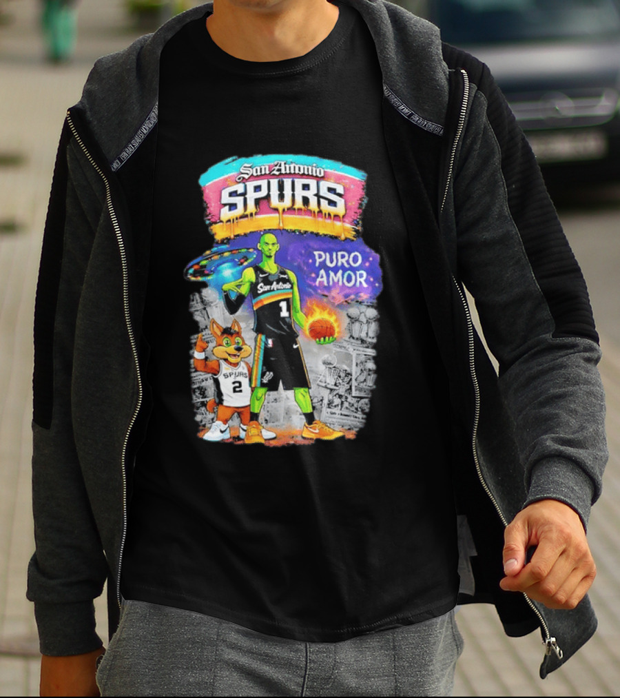 San Antonio Spurs Alien Basketball Puro Amor Fiesta Vibes T-Shirt