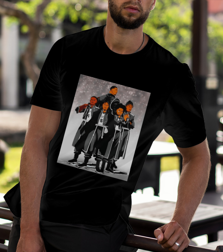San Antonio Spurs Anime Player Characters 4 5 Basketball Team T-Shirt