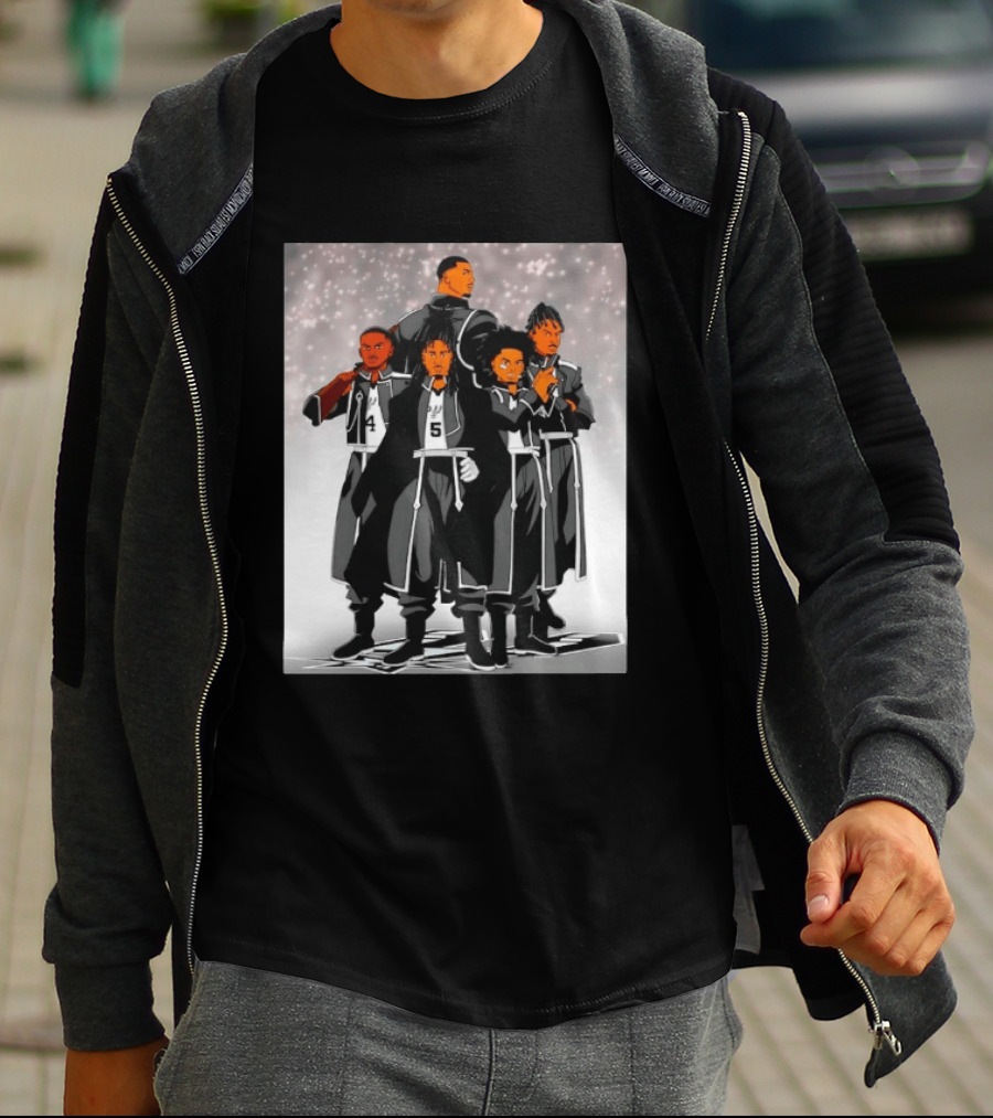 San Antonio Spurs Anime Player Characters 4 5 Basketball Team T-Shirt