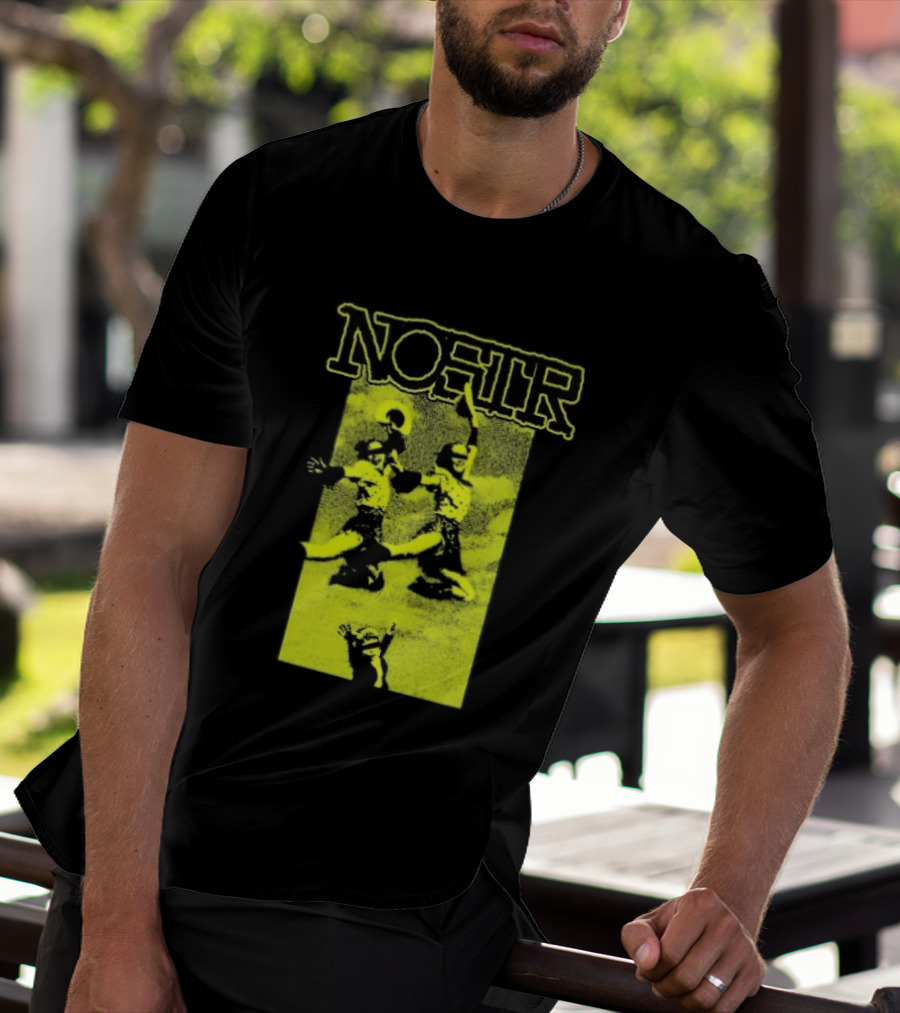 NOSTR Cheerleader Cartoon Character In Bold Font T-Shirt
