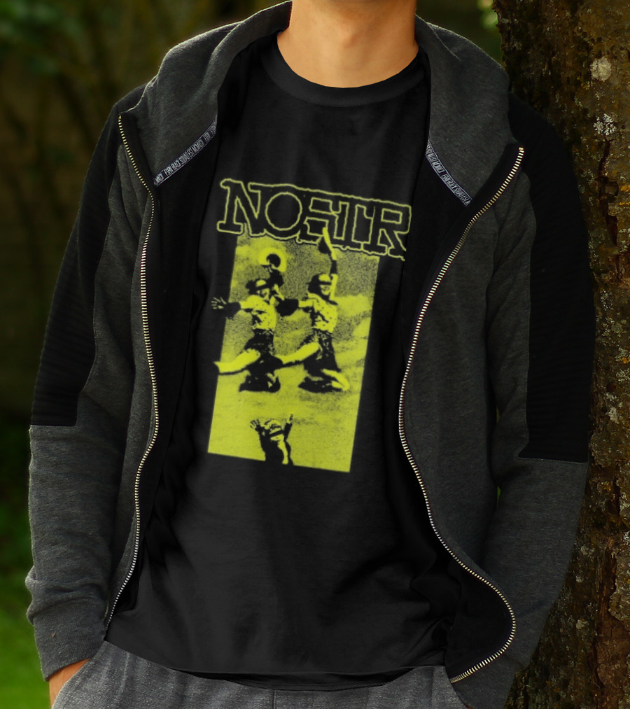 NOSTR Cheerleader Cartoon Character In Bold Font T-Shirt
