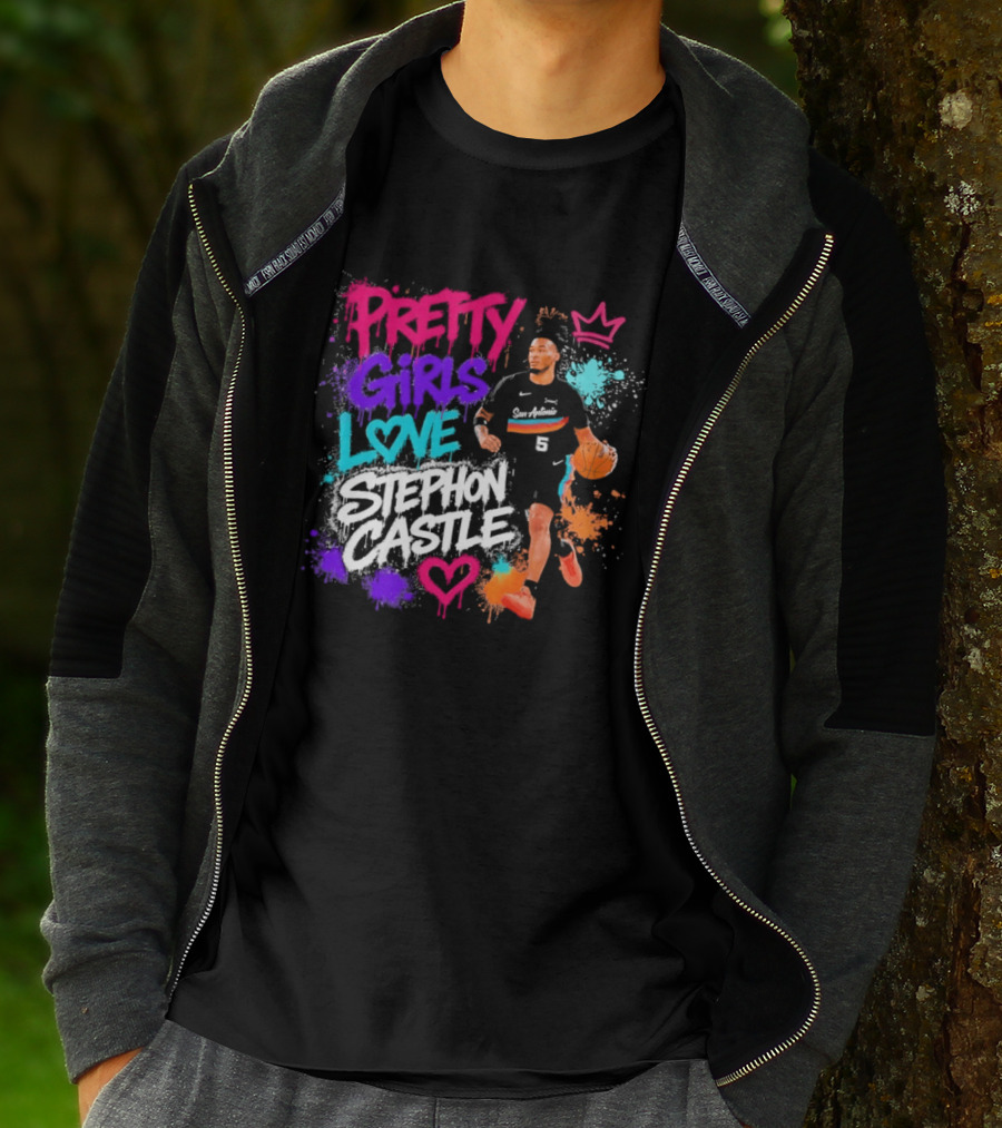 San Antonio Spurs Pretty Girls Love Stephon Castle Basketball T-Shirt