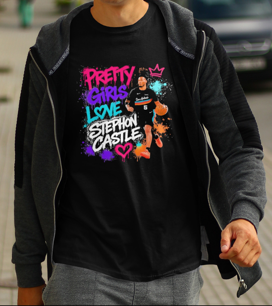 San Antonio Spurs Pretty Girls Love Stephon Castle Basketball T-Shirt
