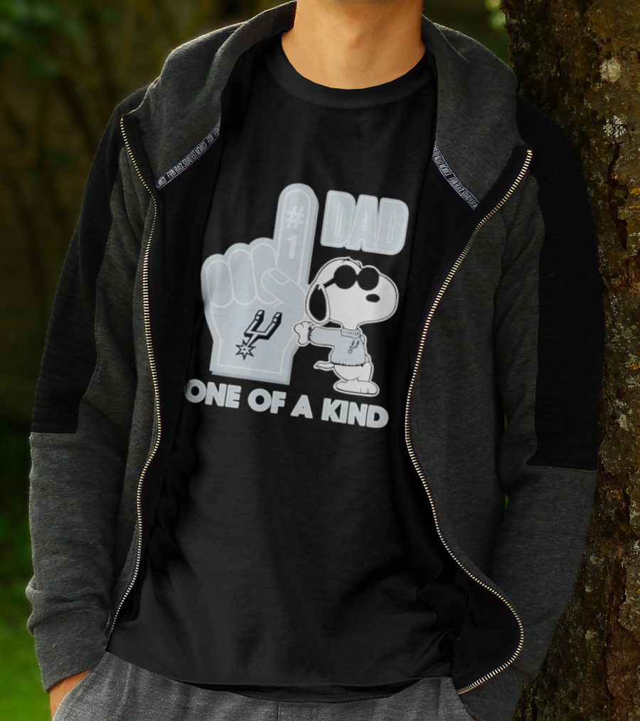 Snoopy Wearing Sunglasses With Spurs Foam Finger One Of A Kind Dad T-Shirt