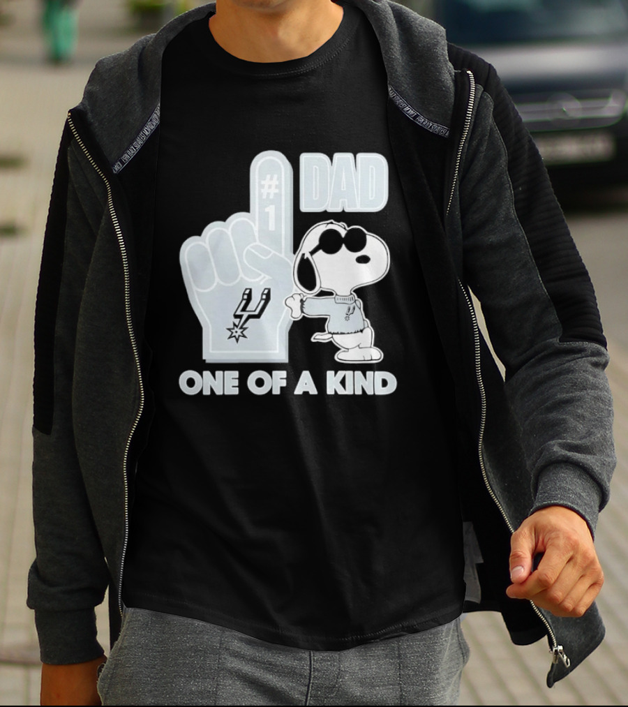 Snoopy Wearing Sunglasses With Spurs Foam Finger One Of A Kind Dad T-Shirt