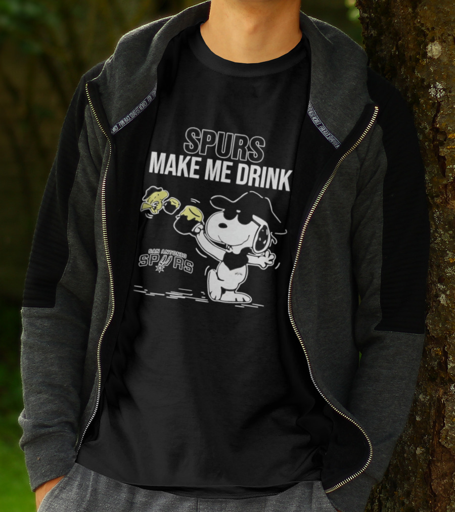 Snoopy Cowboy Spurs Make Me Drink San Antonio Spurs T-Shirt