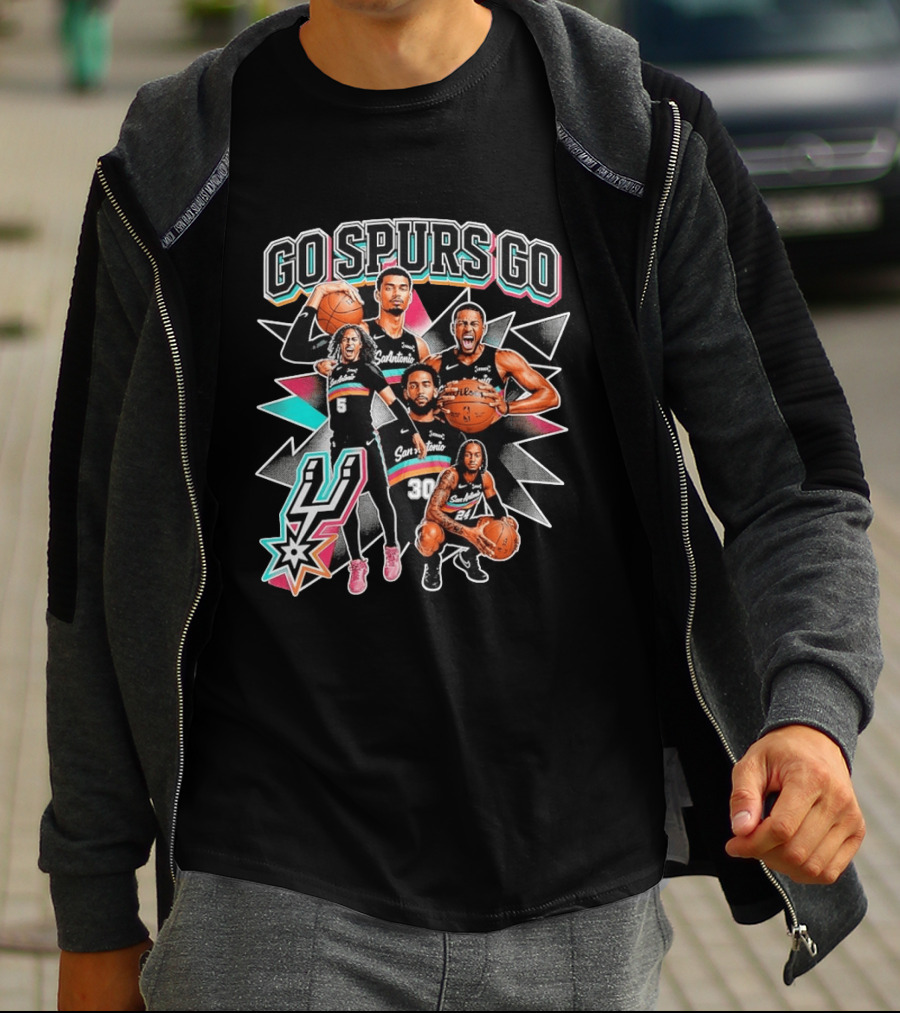 Go Spurs Go San Antonio Spurs Basketball Players Team Enthusiasts T-Shirt