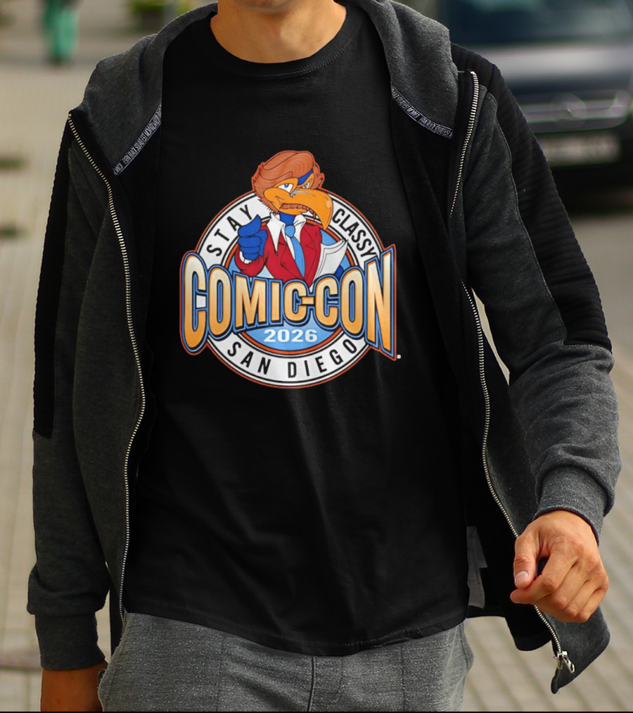 Stay Classy Comic Con San Diego 2026 Ron Burgundy Bird T-Shirt