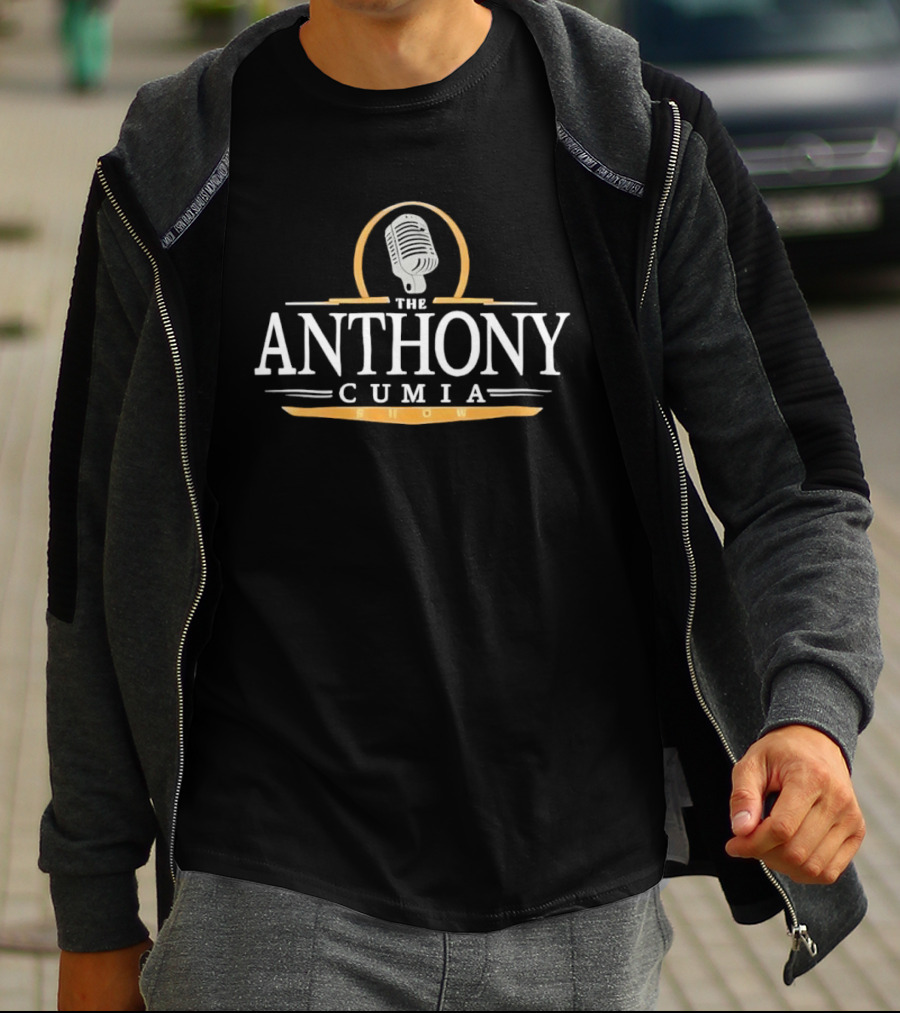 The Anthony Cumia Show Podcast Microphone Emblem Merchandise T-Shirt