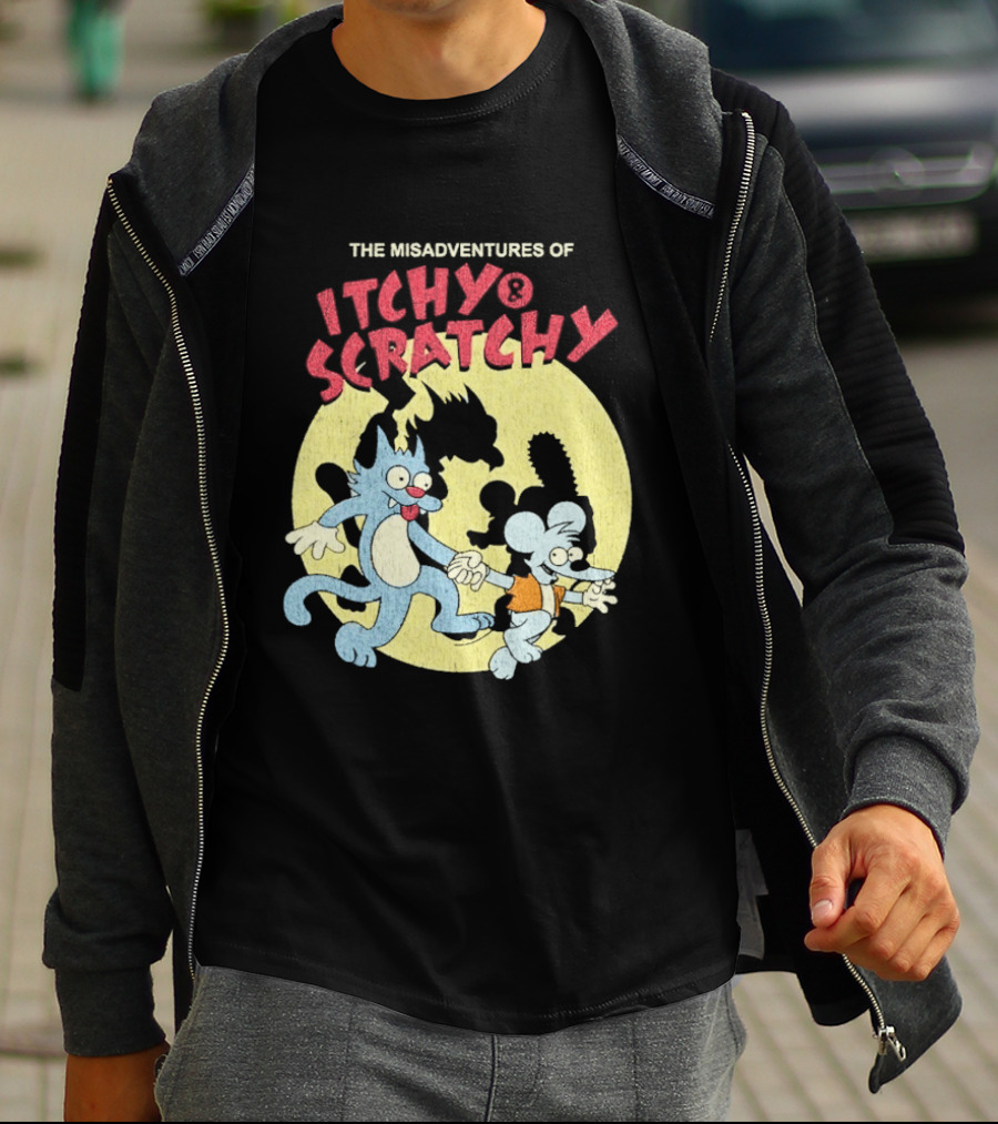 The Misadventures Of Itchy Scratchy Cartoon Characters T-Shirt