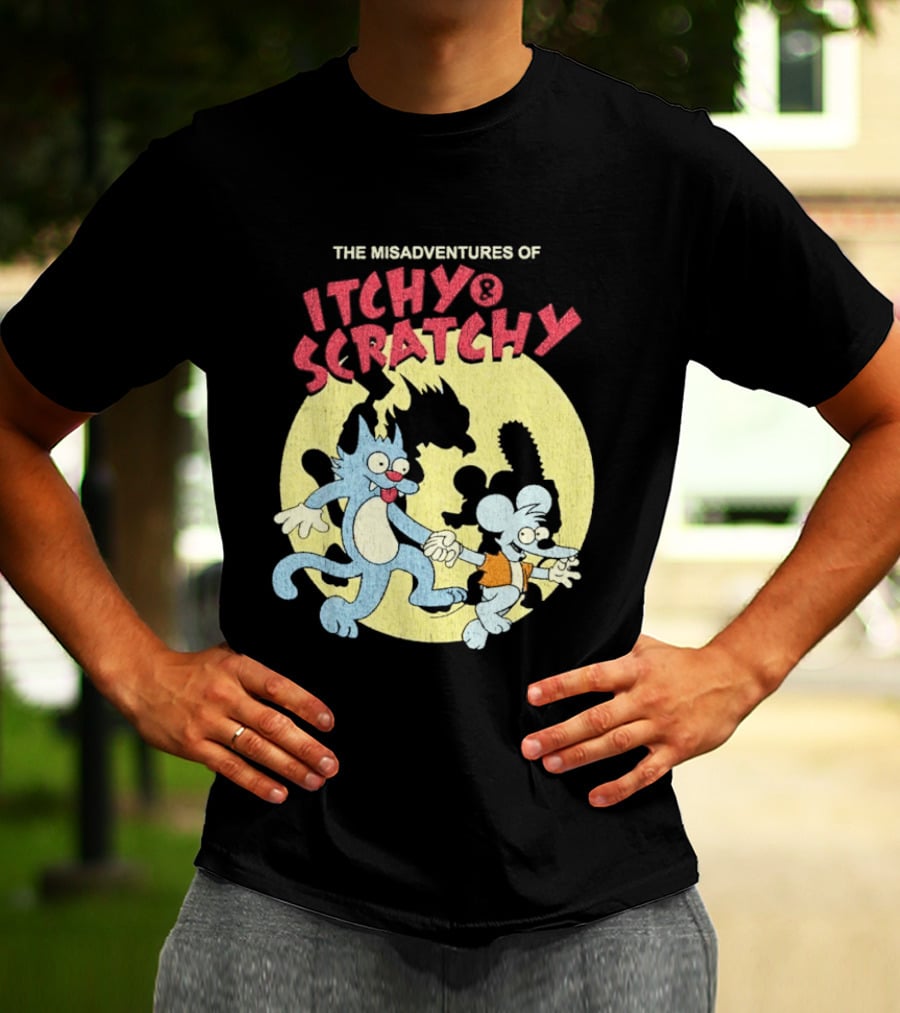 The Misadventures Of Itchy Scratchy Cartoon Characters T-Shirt