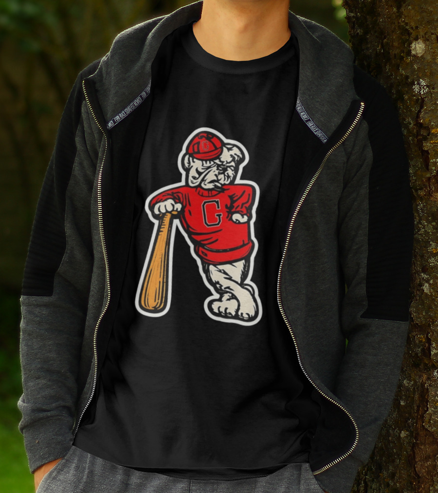 University Of Georgia Bulldogs Baseball Mascot Vintage Collegiatejára T-Shirt