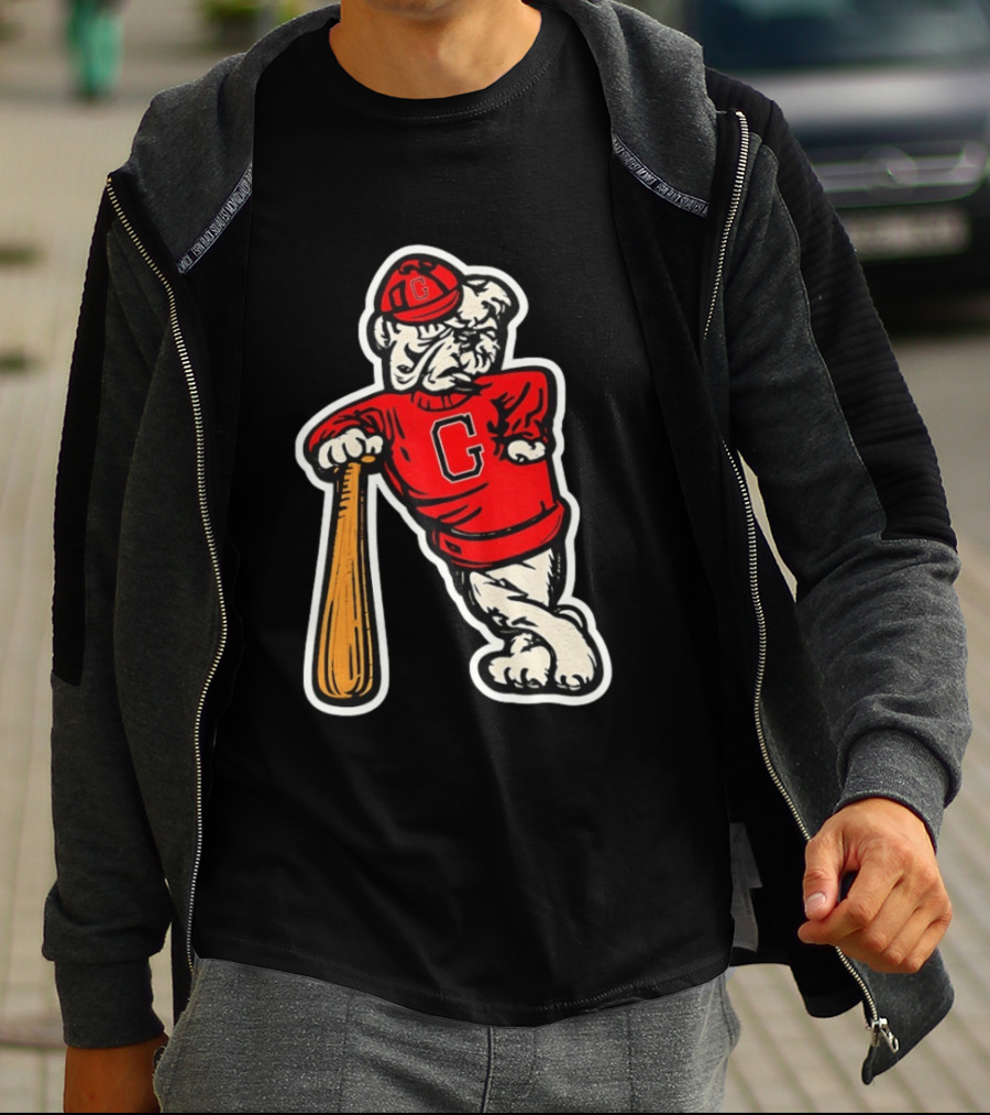 University Of Georgia Bulldogs Baseball Mascot Vintage Collegiatejára T-Shirt
