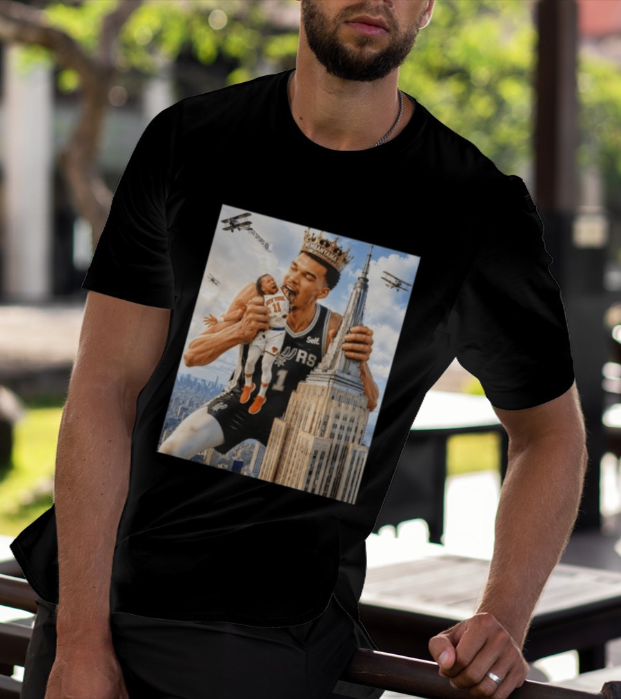 Victor Wembanyama Spurs Empire State Building Jalen Brunson Let's Go Spurs T-Shirt