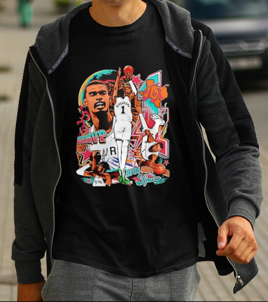 Wembanyama WEMVP San Antonio Spurs Basketball Action TX T-Shirt