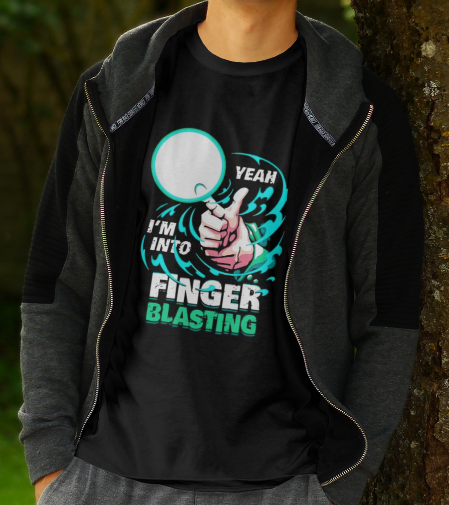 Yeah I Am Into Finger Blasting Cartoon Thumbs Up Spiral T-Shirt