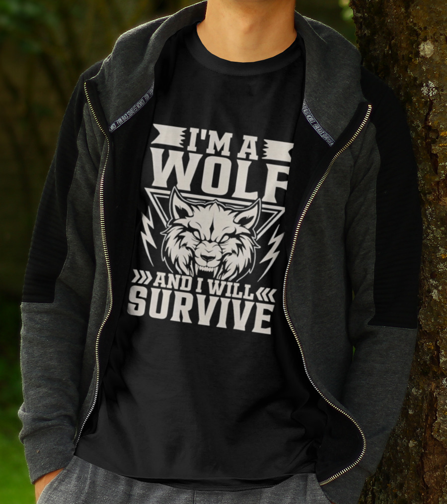 I'm A Wolf And I Will Survive Wolf Head T-Shirt