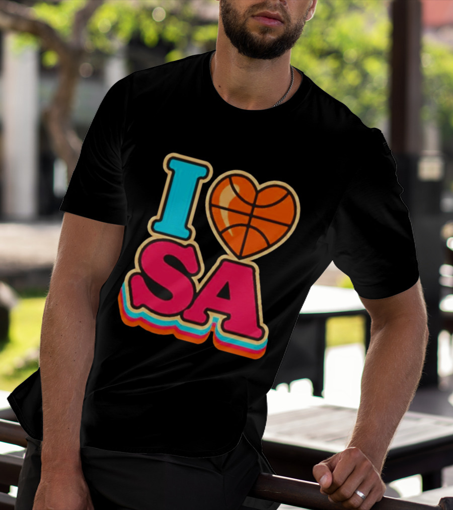 I Heart SA Basketball San Antonio Sports Fan Gear T-Shirt
