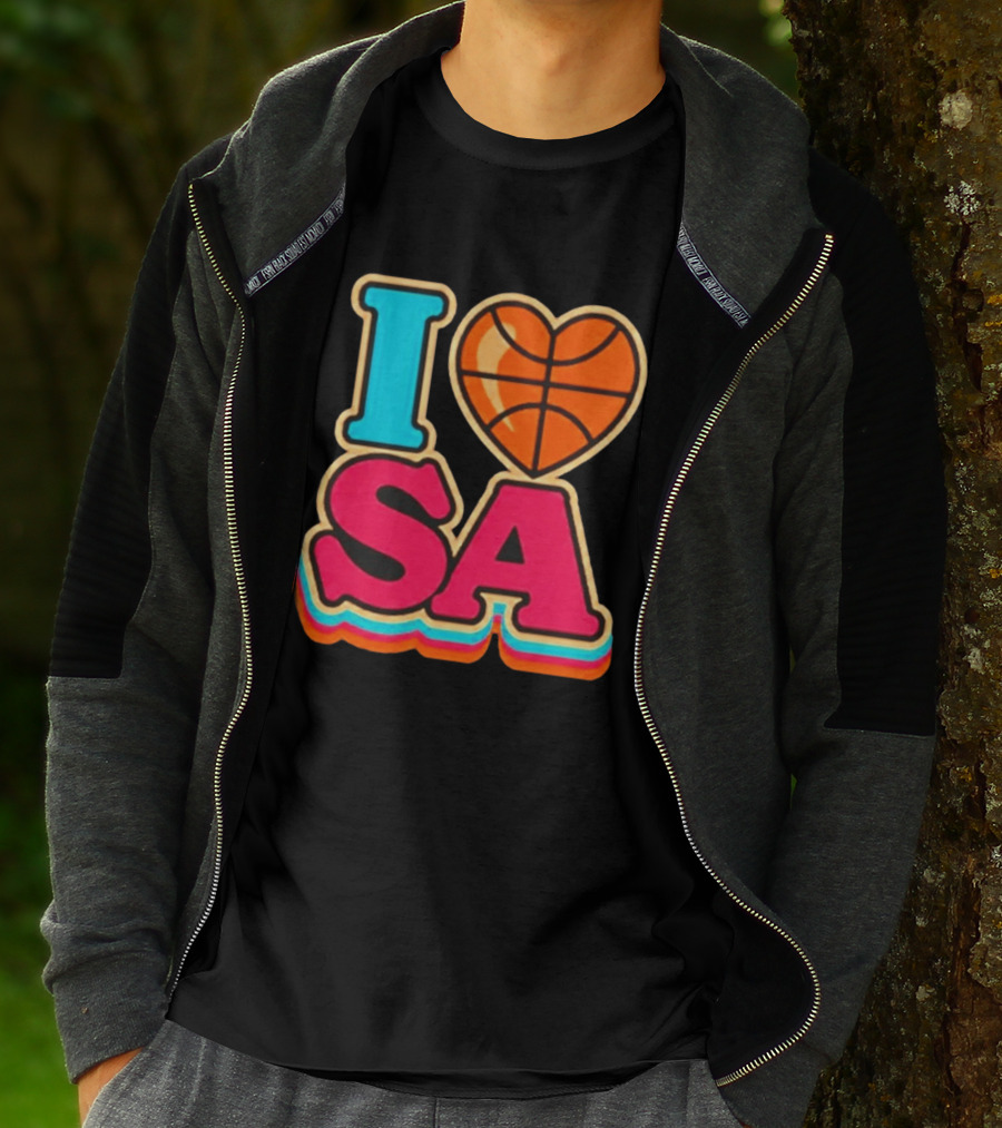 I Heart SA Basketball San Antonio Sports Fan Gear T-Shirt