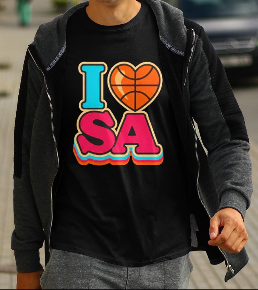 I Heart SA Basketball San Antonio Sports Fan Gear T-Shirt
