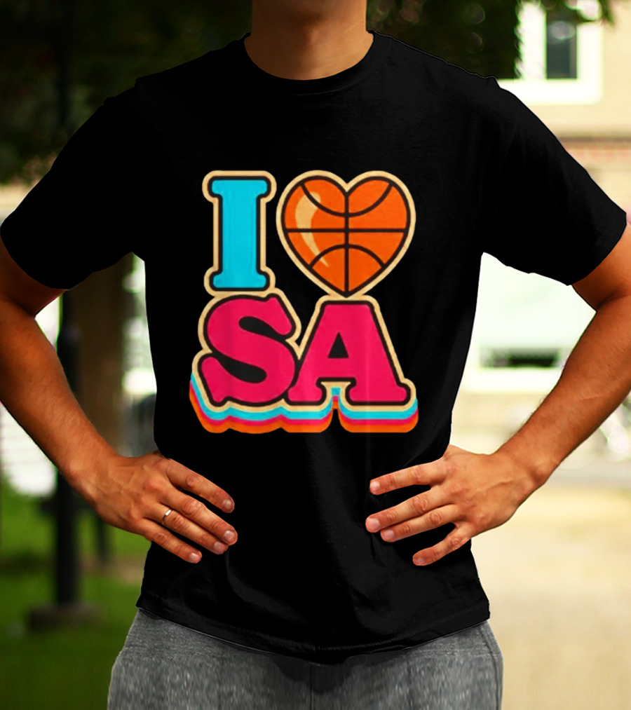 I Heart SA Basketball San Antonio Sports Fan Gear T-Shirt