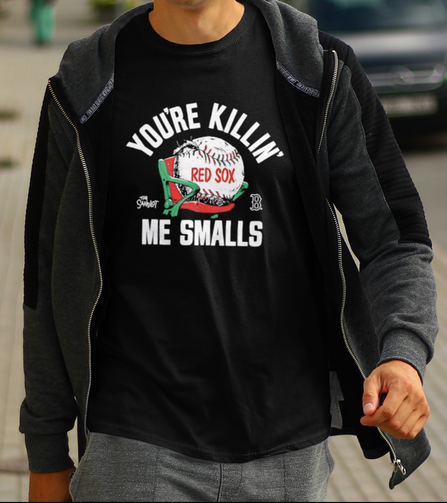 Boston Red Sox You're Killin' Me Smalls Baseball Glove And Bat T-Shirt