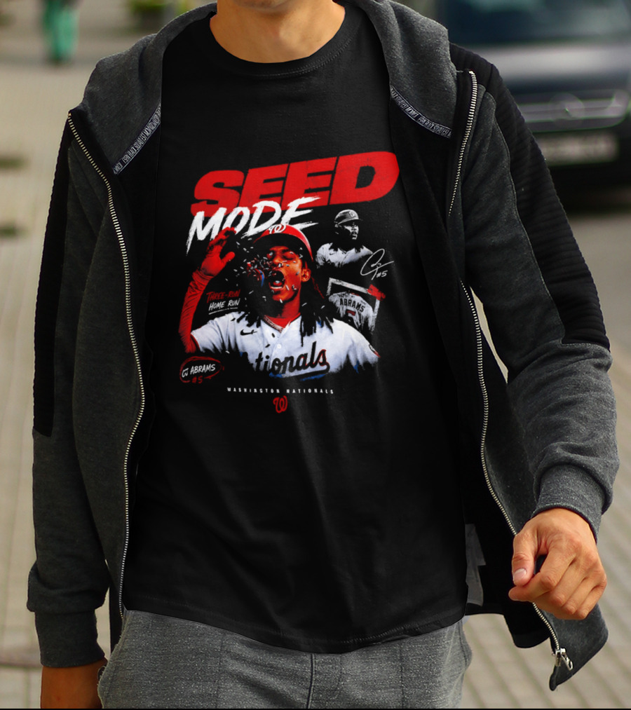CJ Abrams Washington Nationals Seed Mode Baseball MLB Player Number 5 T-Shirt