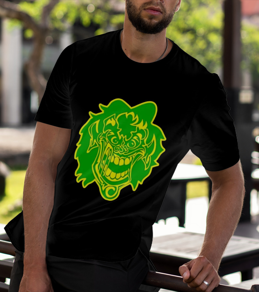 Insane Clown Posse Hatchetman Wicked Clown Face Neon Green Yellow T-Shirt