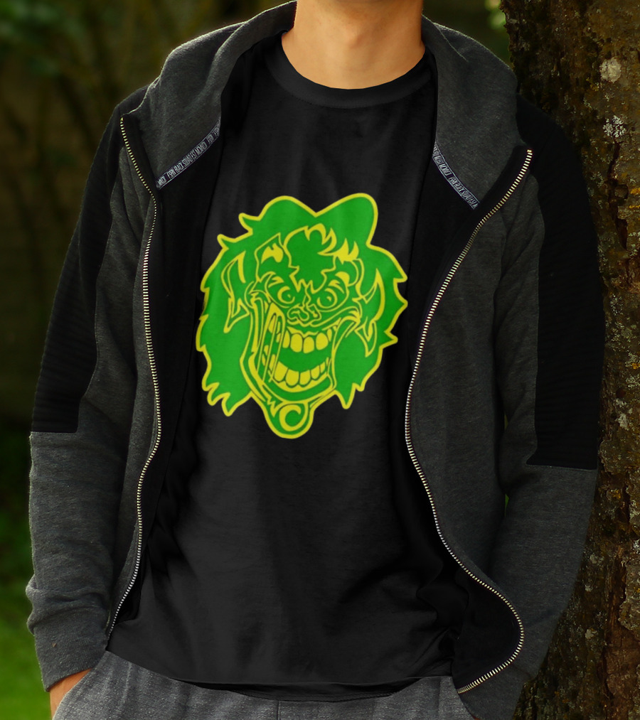 Insane Clown Posse Hatchetman Wicked Clown Face Neon Green Yellow T-Shirt