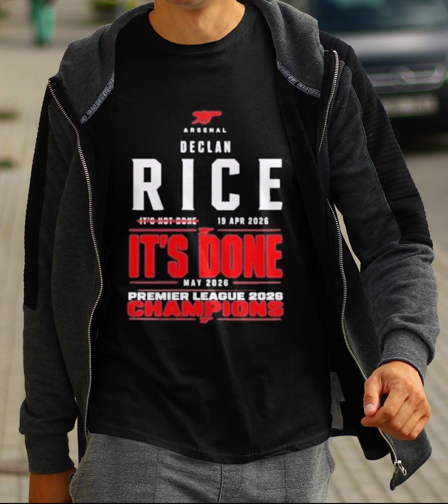 Arsenal Declan Rice It's Done Premier League Champions 2023 T-Shirt