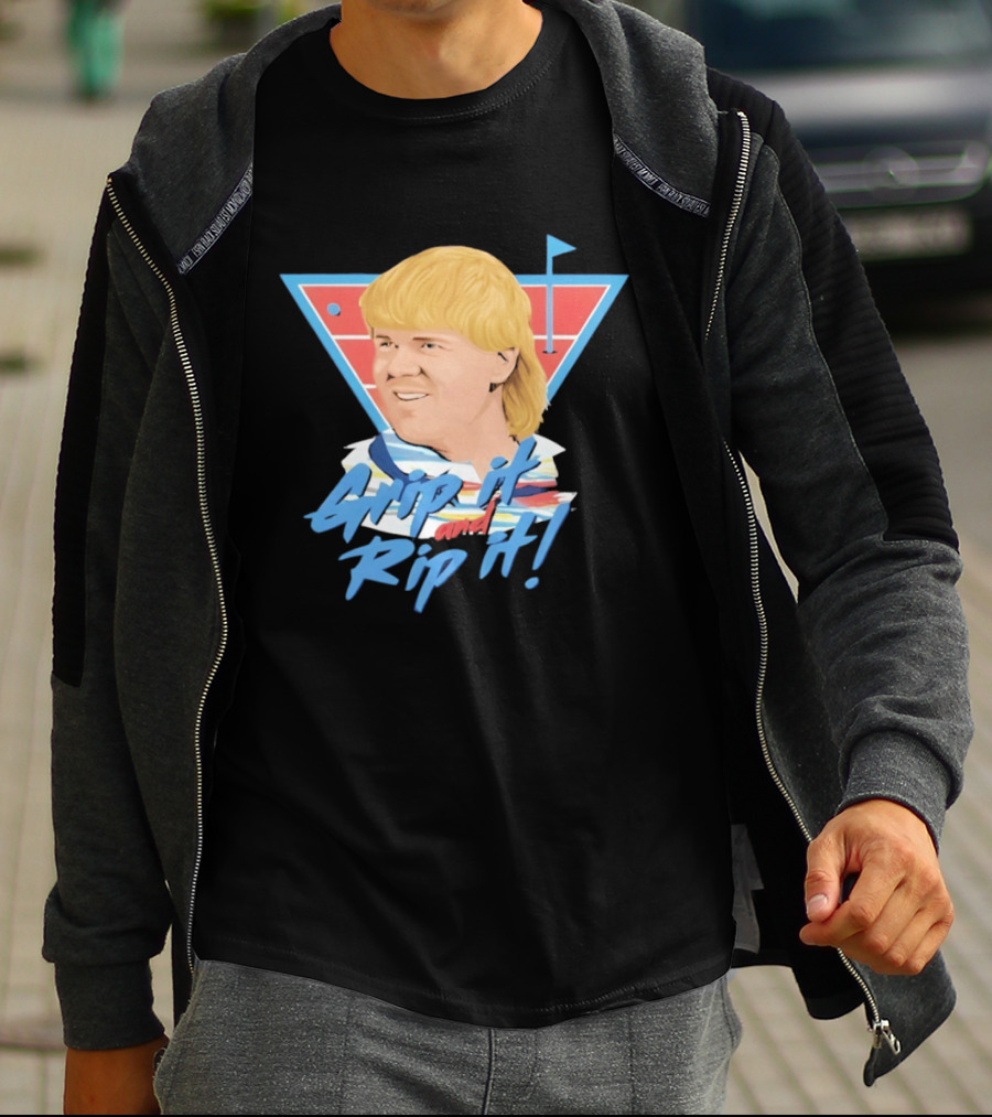 John Daly Bigface Golf Of America 4th Of July Grip It Rip It T-Shirt