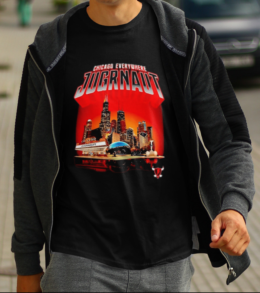Chicago Everywhere Jugrnaut Skyline Millennium Park T-Shirt