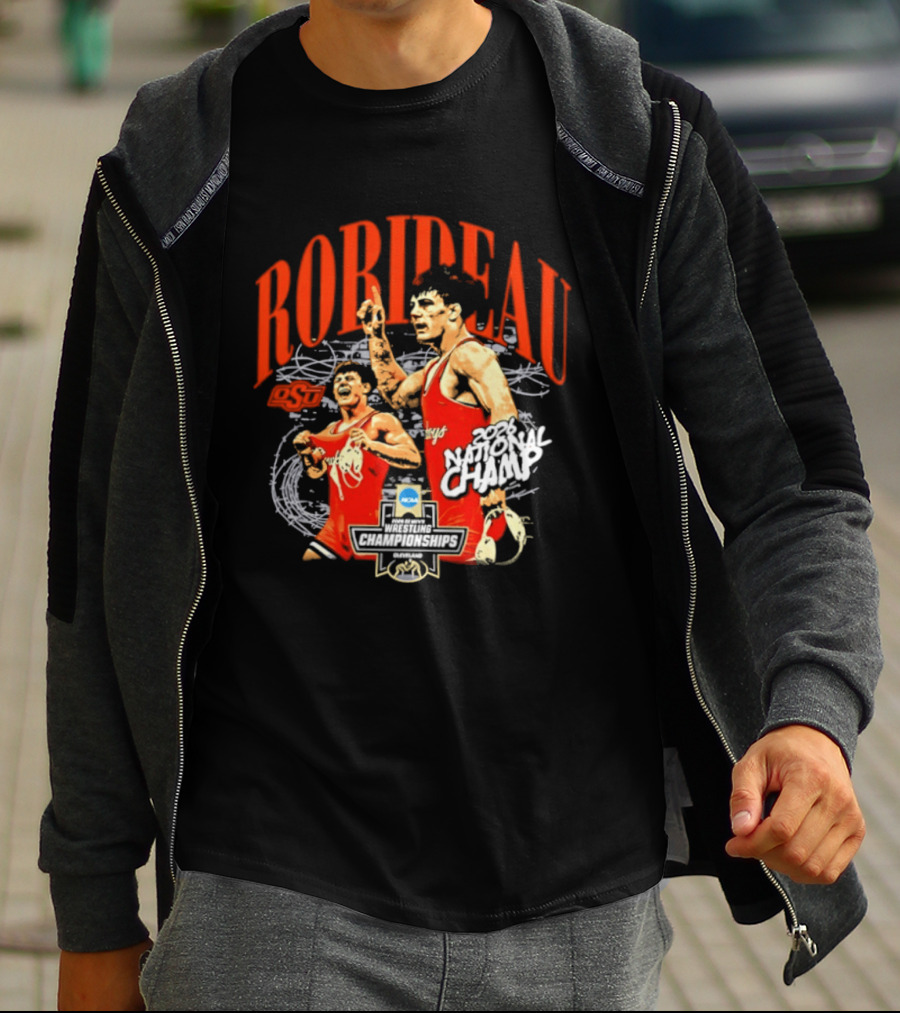 Landon Robideau Oklahoma State Wrestling 2026 National Champ Robideau NCAA T-Shirt