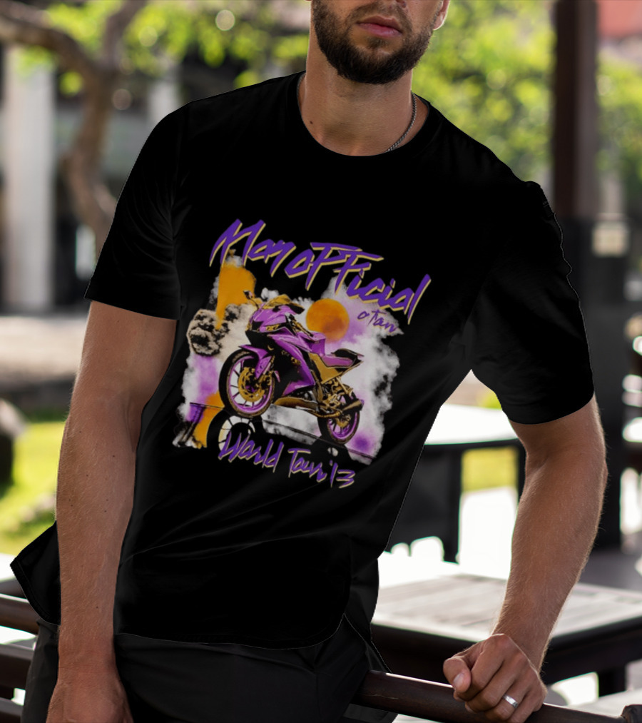 ManOfficial OTan World Tour 13 Motorcycle Purple Sunset T-Shirt