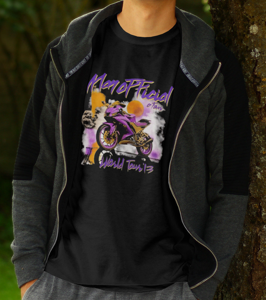 ManOfficial OTan World Tour 13 Motorcycle Purple Sunset T-Shirt