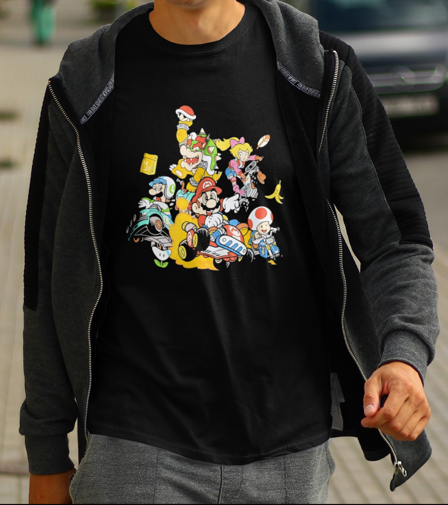 Mario Kart Racing Adventures With Luigi Toad Bowser Princess Peach T-Shirt