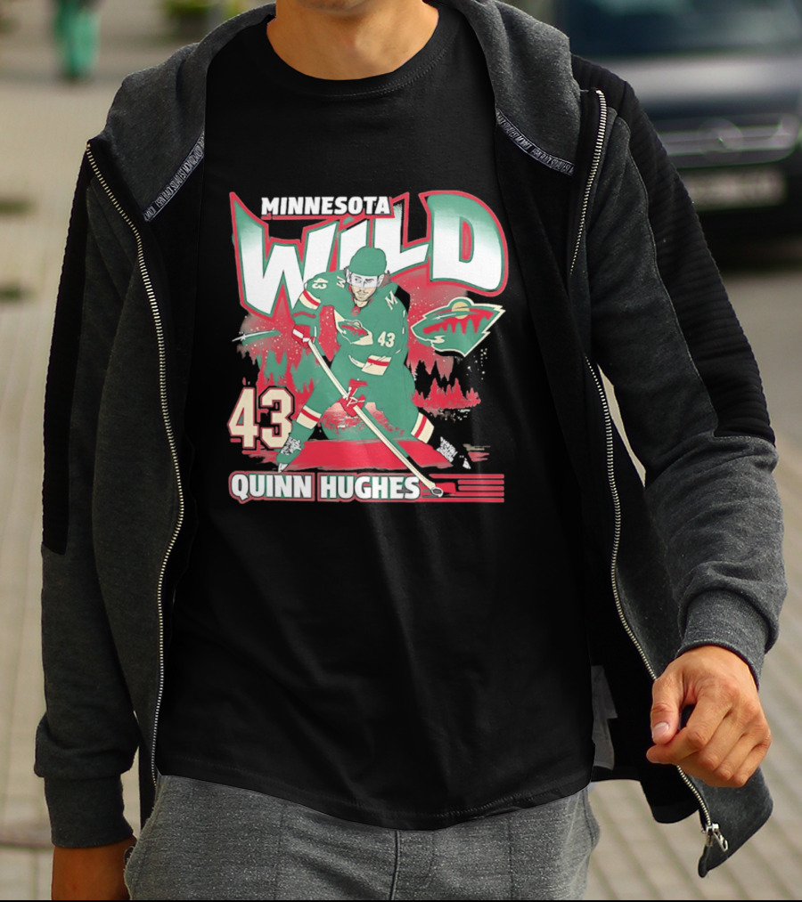 Minnesota Wild Quinn Hughes 43 Hockey Team Player Number T-Shirt