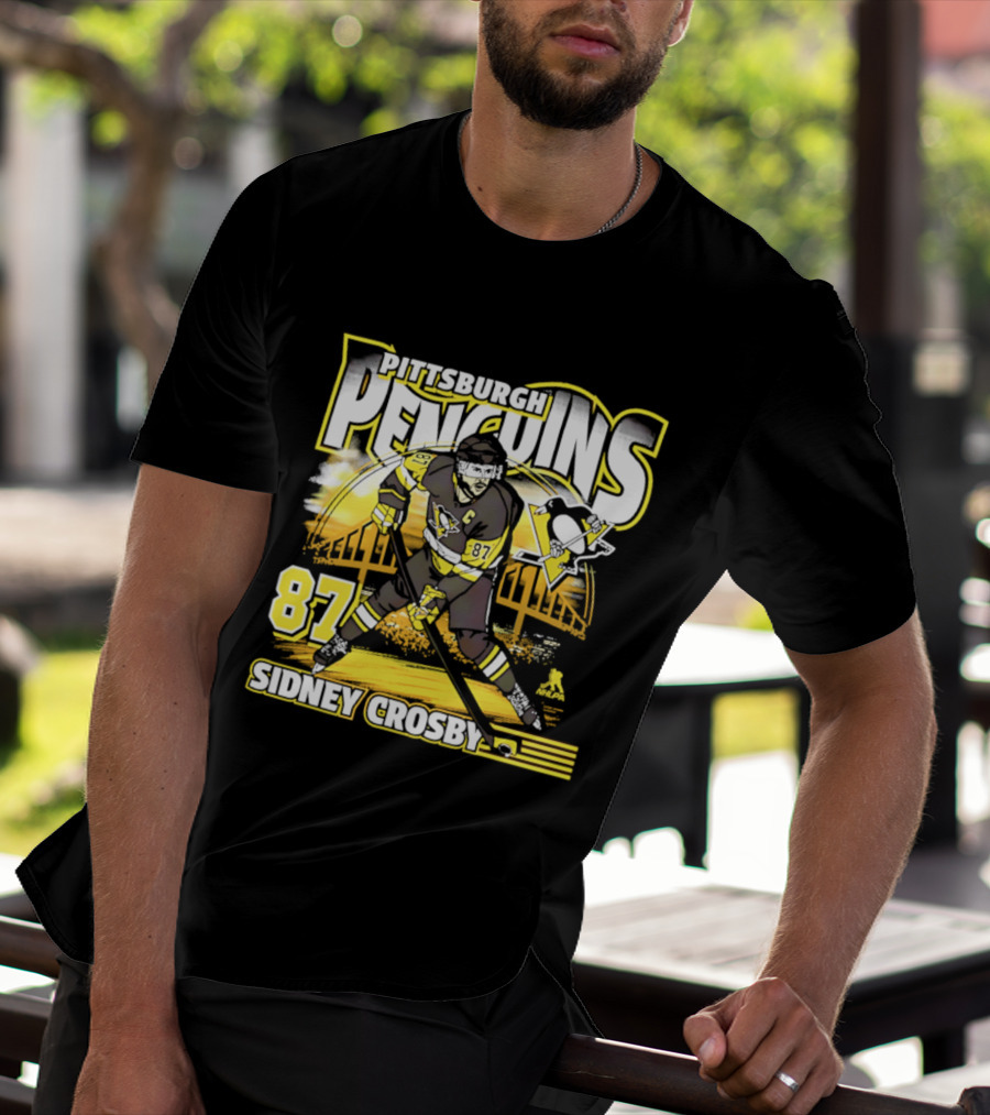Pittsburgh Penguins Sidney Crosby 87 Hockey Action T-Shirt