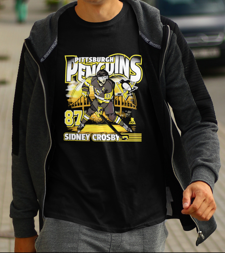 Pittsburgh Penguins Sidney Crosby 87 Hockey Action T-Shirt
